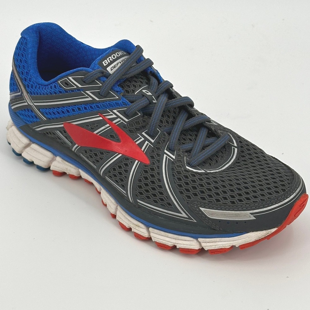 Brooks Defyance 10 Womens 9 Running Shoes Sneakers Grey Blue Red DNA Cushion